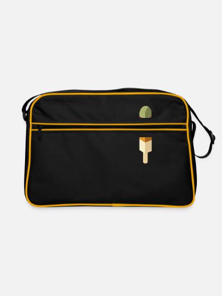 Kaktus Eis - Retro Tasche - Schwarz/Gold - Vorne