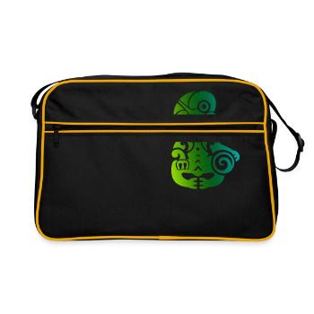 Maori Tiki Koru Polynésian Tribal Tattoo Cadeau - Sac Retro - noir/or - Devant