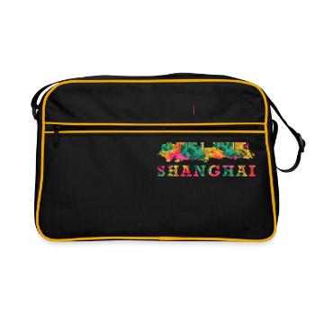 Skyline Shanghai Impression Chine Souvenir Gift - Sac Retro - noir/or - Devant