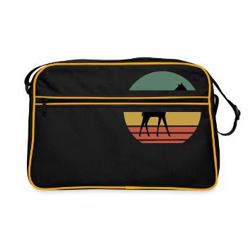 Retro Giraffen Print - Retro Tasche - Schwarz/Gold - Vorne