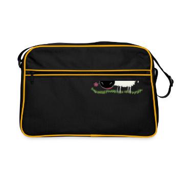 Walliser Schwarznasenschaf - Retro Tasche - Schwarz/Gold - Vorne