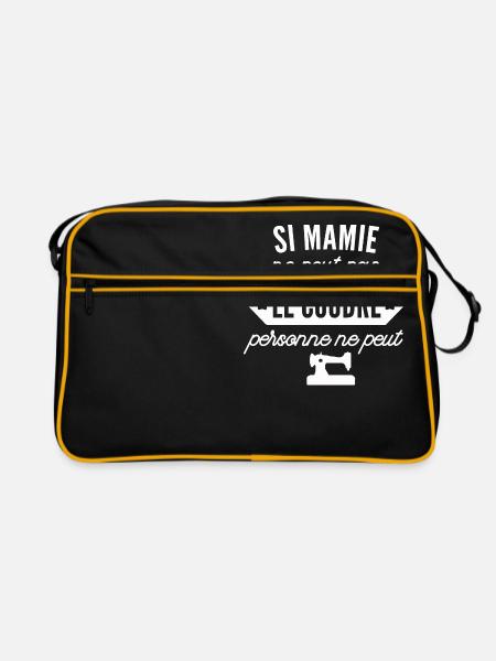si mamie ne peut pas le coudre personne ne peut - Sac Retro - noir/or