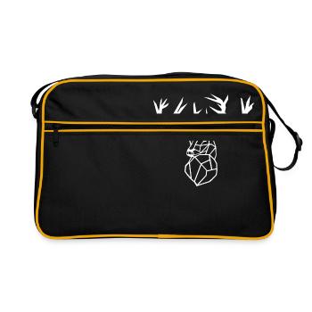 Minimalistic - Deer / Hirsch - Retro Tasche - Schwarz/Gold - Vorne