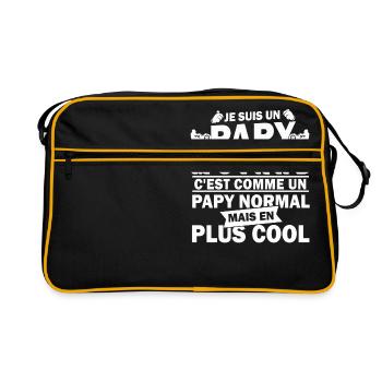 je suis un papy motard - Sac Retro - noir/or - Devant