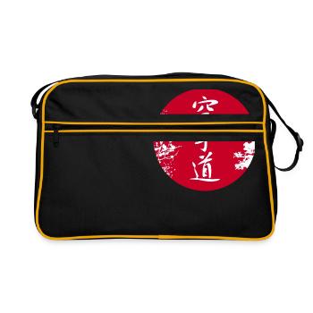 Karate-Do Au fRotem Punkt Weiß - Retro Tasche - Schwarz/Gold - Vorne