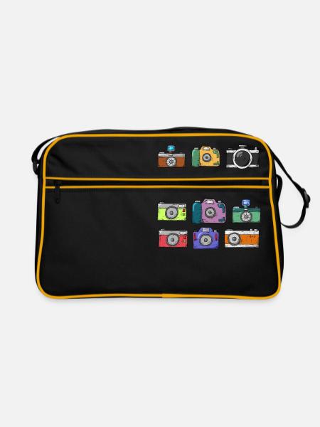 Camera sweatshirts vintage photographer - Retro Bag - black/gold - Front