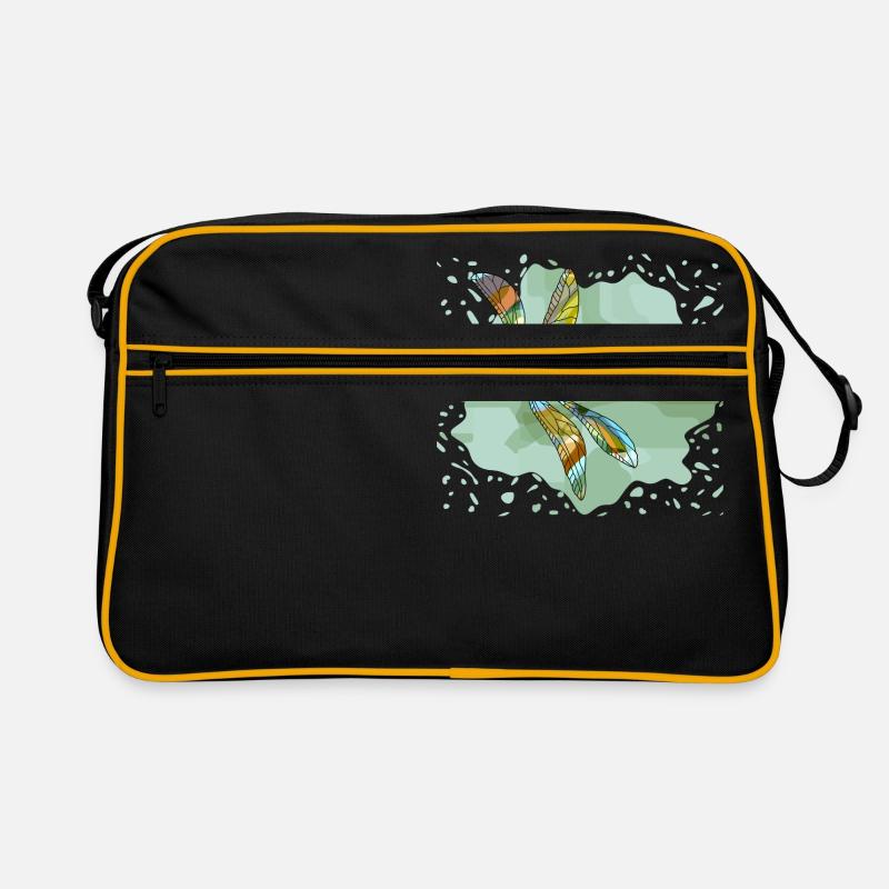 Libelle - Retro Tasche - Schwarz/Gold