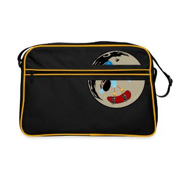 skater boy t-shirt gift - Retro Bag - black/gold - Front