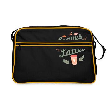 Feuilles et Lattes cadeau de citrouille d'automne - Sac Retro - noir/or - Devant
