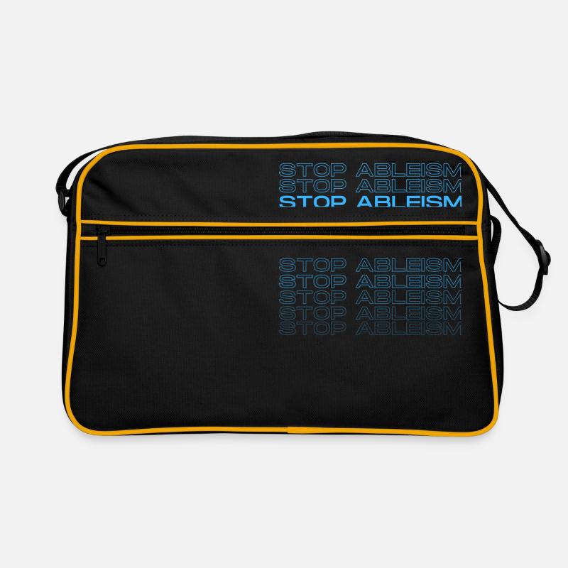 Stoppt Ableismus Unterstützt Autisten - Retro Tasche - Schwarz/Gold