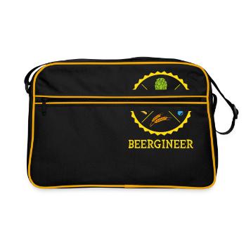 Beergineer Gift Brewer Hops Malt BeerGlass - Retro Bag - black/gold - Front