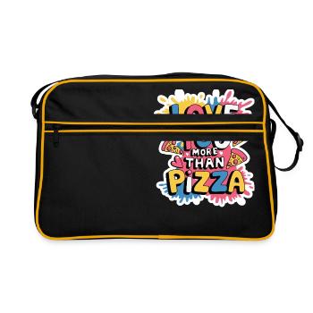 Je t'aime plus que la pizza 2025,valentine's day - Sac Retro - noir/or - Devant