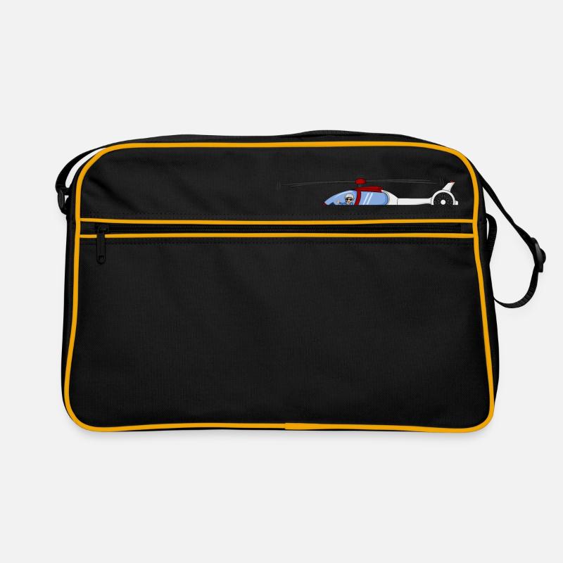 Pilot and helicopter red and white Retro Bag
