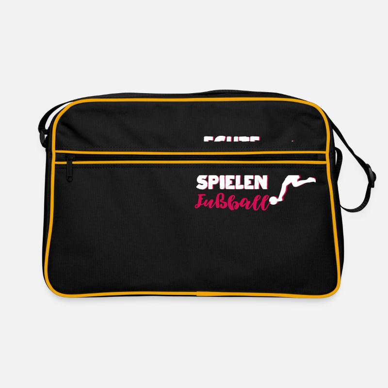 Echte mädchen spielen fußball Sport Trainer Retro Tasche