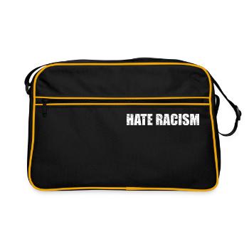 Love football hate racism sports coach - Retro Bag - black/gold - Front