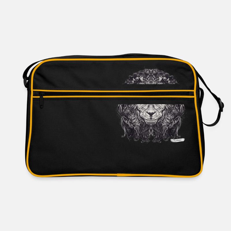 Löwe Sternzeichen - Retro Tasche - Schwarz/Gold