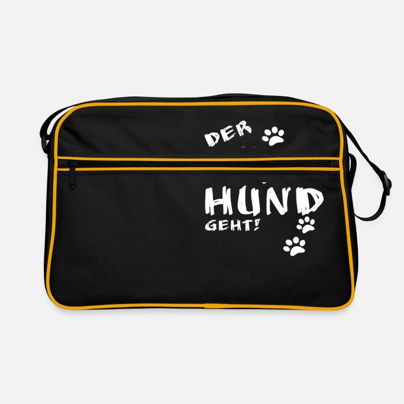 Der mit dem Hund gassi geht. Retro Tasche