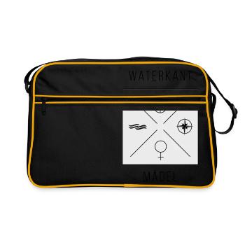 Waterkant Maedel - Retro Tasche - Schwarz/Gold - Vorne