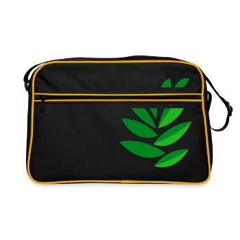 drawing leaves - Retro Bag - black/gold - Front