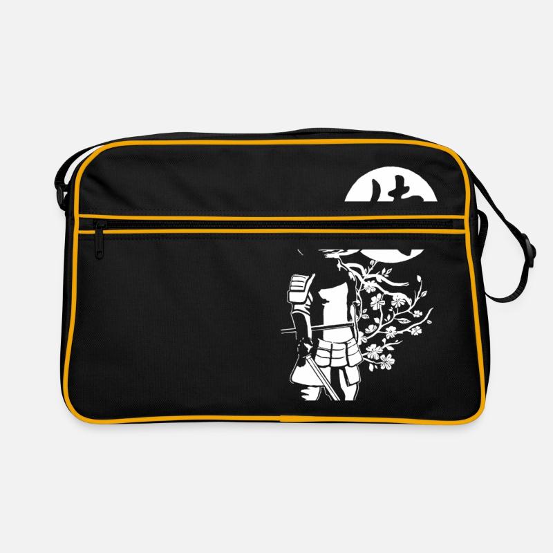 Weißer Samurai - Retro Tasche - Schwarz/Gold