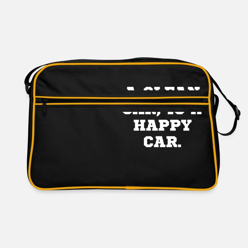 ein sauberes Auto ist ein glückliches Auto - Retro Tasche - Schwarz/Gold