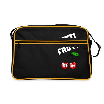 Beliebte Sprueche Tutti Frutti Design - Retro Tasche - Schwarz/Gold - Vorne