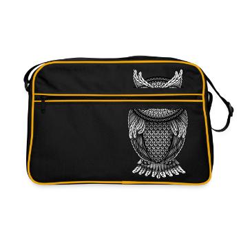 Chouette chouette hibou - Sac Retro - noir/or - Devant