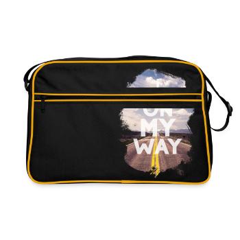 i am on my way - Retro Tasche - Schwarz/Gold - Vorne