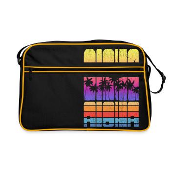 Cool Vacation Aloha Seaside Palm Tree Novelty - Retro Bag - black/gold - Front