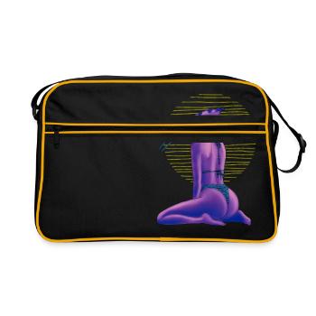 hoopoe in bikini - Retro Bag - black/gold - Front