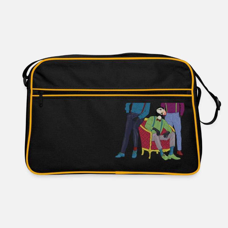 Pinguine mit Fliege Retro Tasche