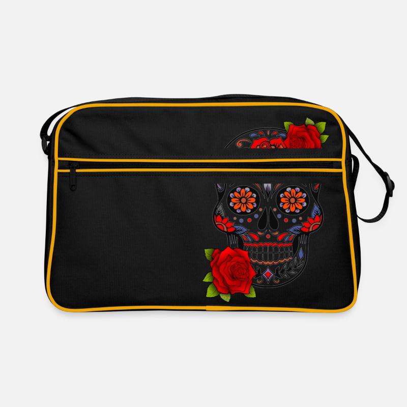 Skull Mexiko - Retro Tasche - Schwarz/Gold