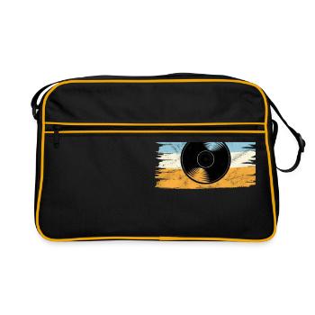 Conception de disque vintage / idée cadeau sympa - Sac Retro - noir/or - Devant