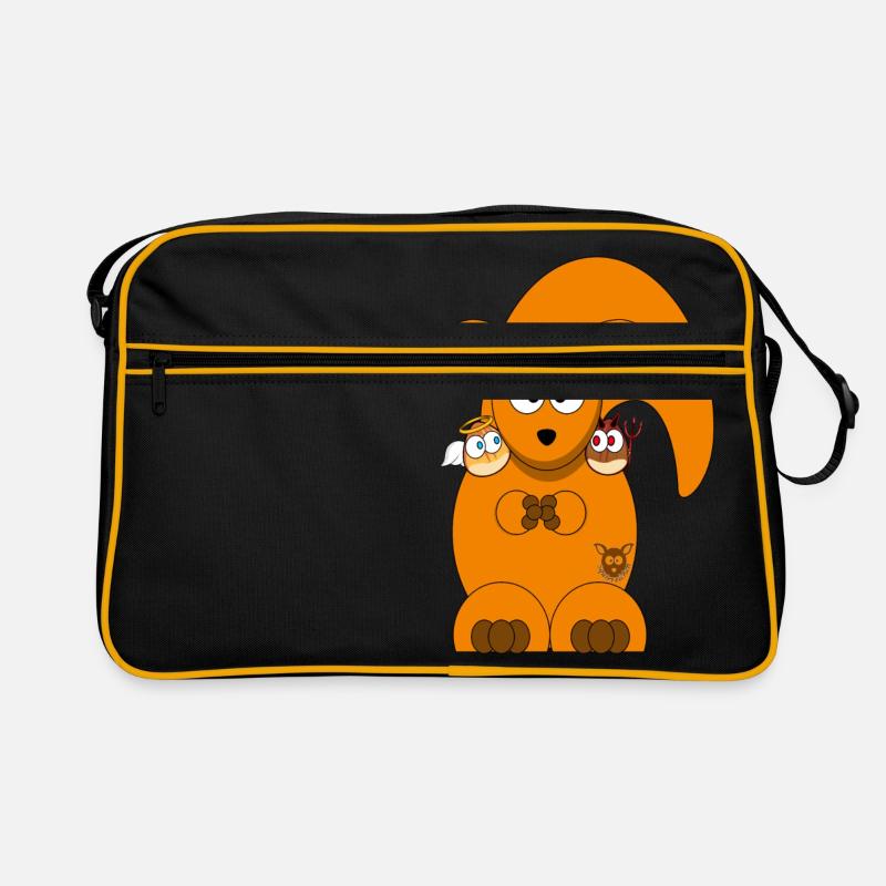 Squirrelchen mit Engelsnuss und Teufelnuss Retro Tasche