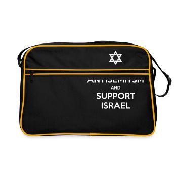 Solidarity with Israel / Against the Right and Nazis - Retro Bag - black/gold - Front