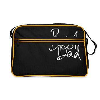 BEST DAD HANDWRITTEN WHITE - Retro Bag - black/gold - Front