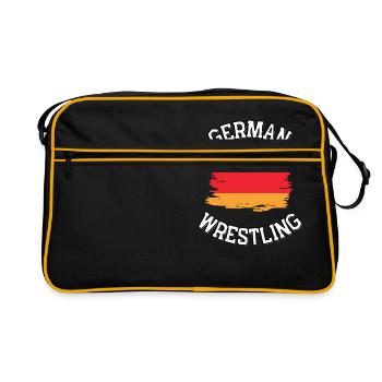 German Wrestling - Retro Tasche - Schwarz/Gold - Vorne