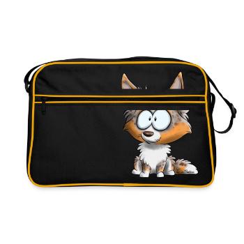 I'm Border Collie - Red Tricolore Merle - Retro Bag - black/gold - Front