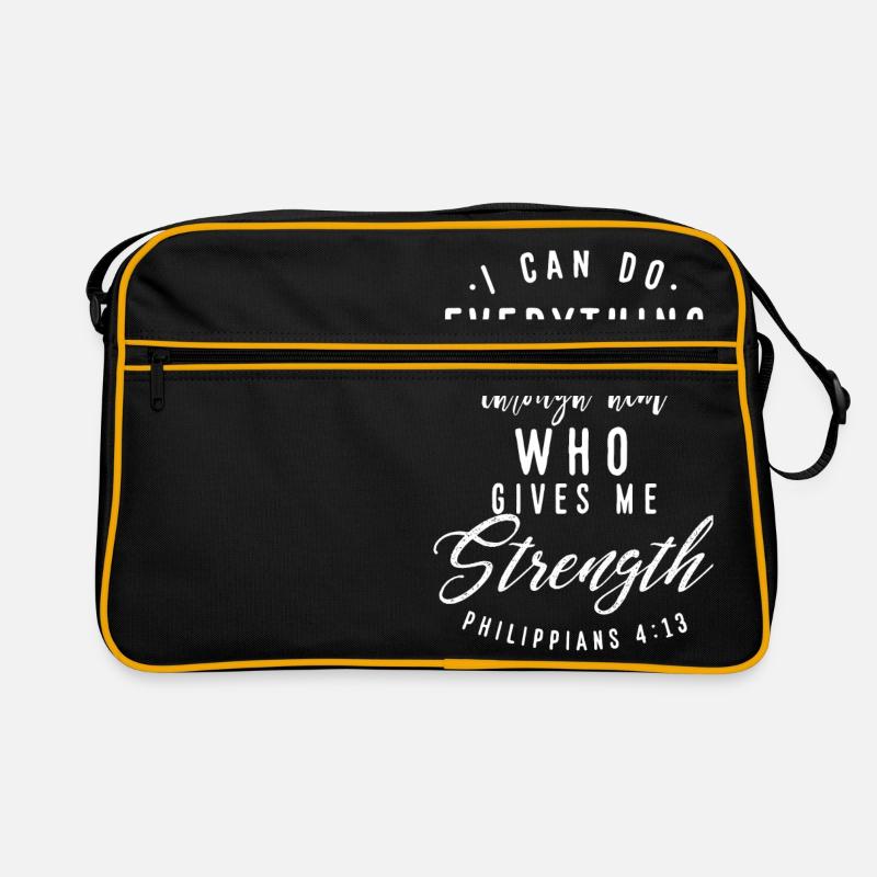 Everything through him christliches Jesus Geschenk Retro Tasche