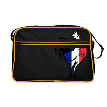 Gaulois fier France Hahn idée cadeau - Sac Retro - noir/or - Devant