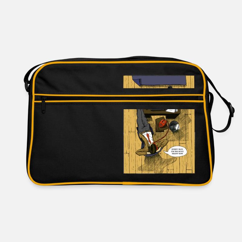 Beschäftigter Mann - Retro Tasche - Schwarz/Gold