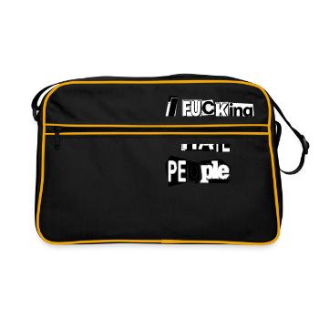 IF * CKING HATE PEOPLE - Retro Bag - black/gold - Front