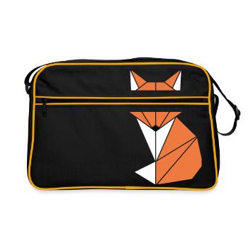 Kawaii fox - Retro Bag - black/gold - Front
