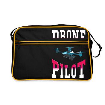 Drohne Quadrokopter Modellbau Spielzeug Pilot - Retro Tasche - Schwarz/Gold - Vorne