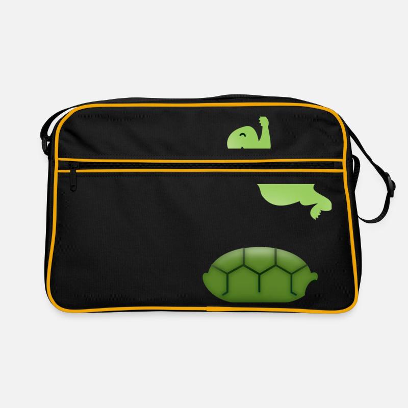 Spring turtle / Springerschildkröte (DDP) - Retro Tasche - Schwarz/Gold