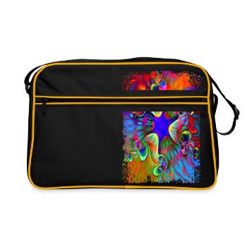 psychedelic flower power - Retro Bag - black/gold - Front