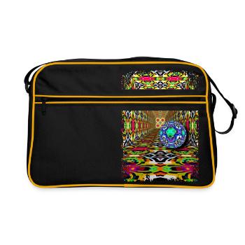 psychédélique balle de kaléidoscope - Sac Retro - noir/or - Devant