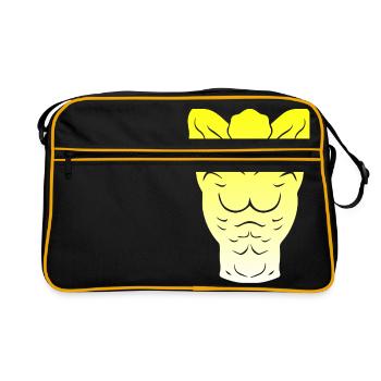 Bodybuilding - Retro Tasche - Schwarz/Gold - Vorne
