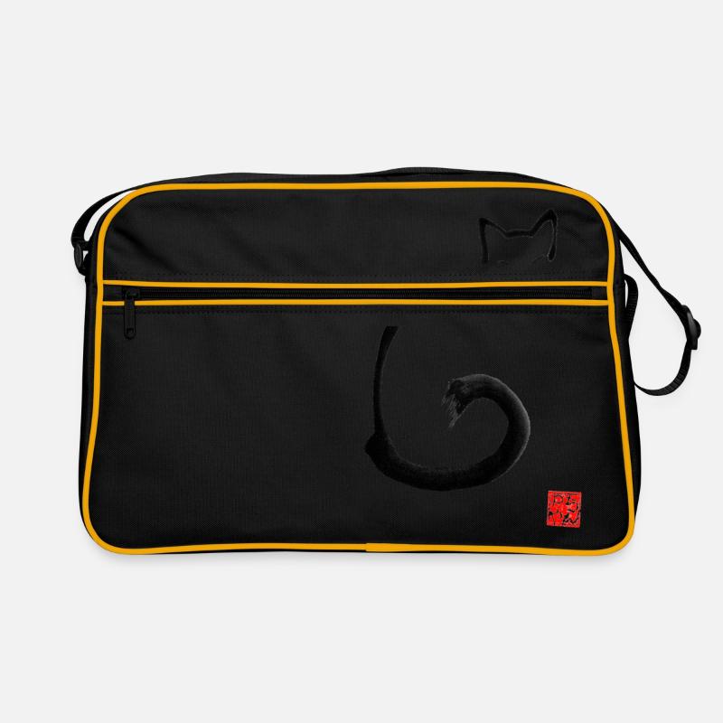 archetypischer neko - Retro Tasche - Schwarz/Gold