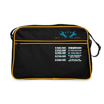 Klempner Installateur Monteur Spruch Geschenk Idee - Retro Tasche - Schwarz/Gold - Vorne
